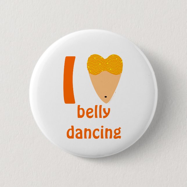 I Love Bellydancing Dancer Torso (I Heart) 2 Inch Round Button (Front)