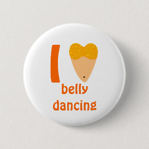 I Love Bellydancing Dancer Torso (I Heart) 2 Inch Round Button