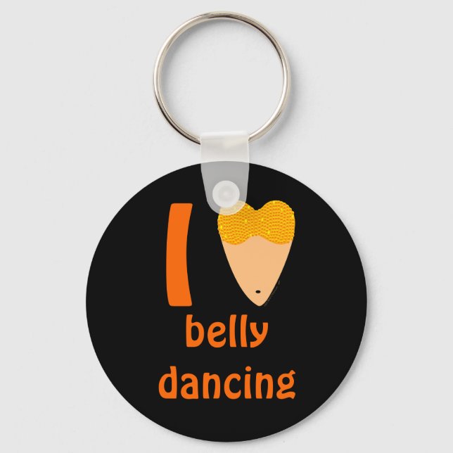 I Love Bellydancing Dancer Torso (I Heart) Keychain (Front)
