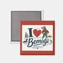 I Love Bemidji Minnesota Cute Paul Bunyan 