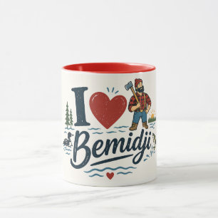 I Love Bemidji Minnesota Cute Paul Bunyan Mug