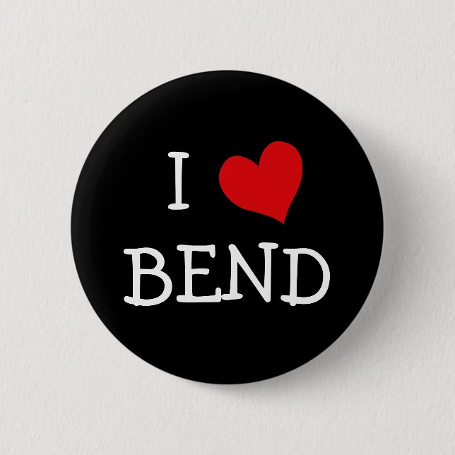 I Love Bend 2 Inch Round Button (Front)
