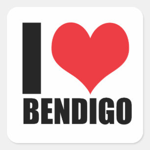 I love Bendigo Square Sticker
