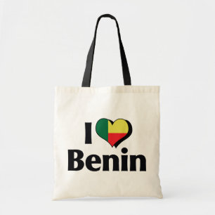 I Love Benin Flag Tote Bag