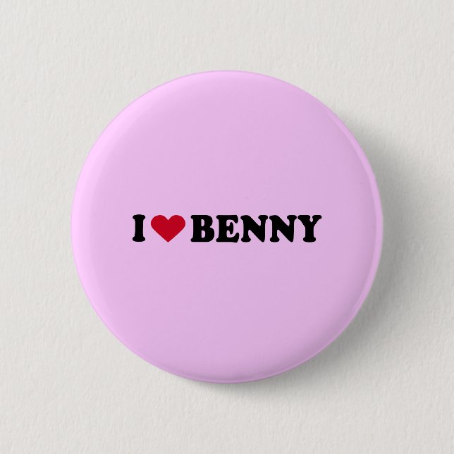 I LOVE BENNY 2 INCH ROUND BUTTON (Front)