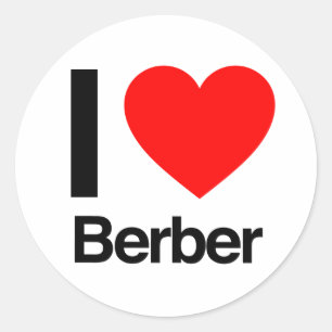 i love berber classic round sticker