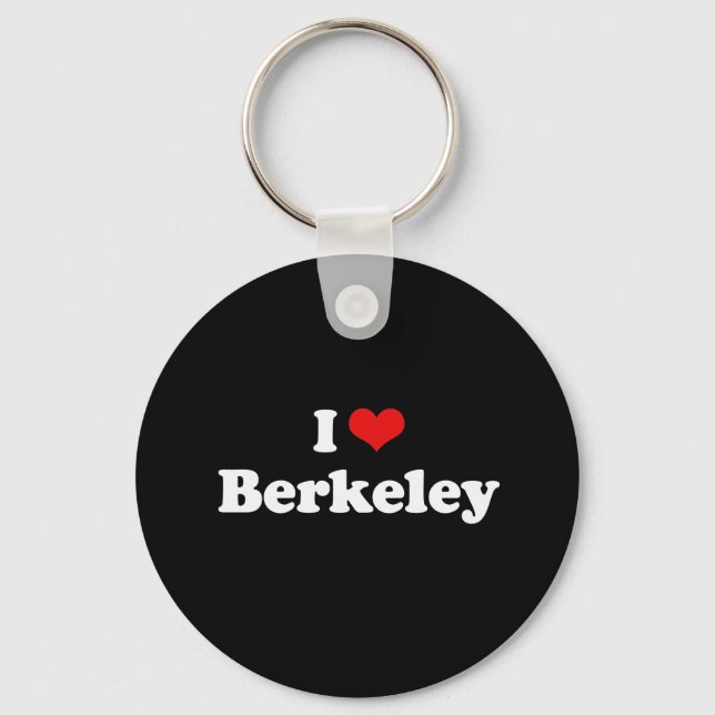I Love Berkeley Tshirt White Tshirt Keychain (Front)