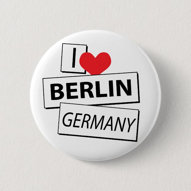 I Love Berlin Germany 2 Inch Round Button (Front)