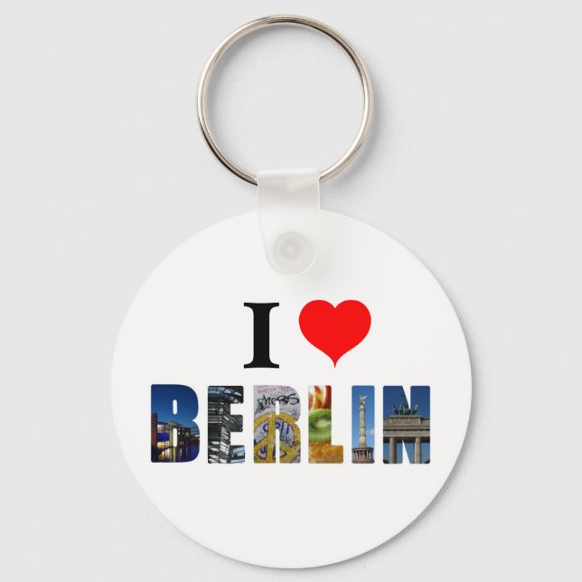 I Love Berlin Germany Travel City Photo Keychain (Front)
