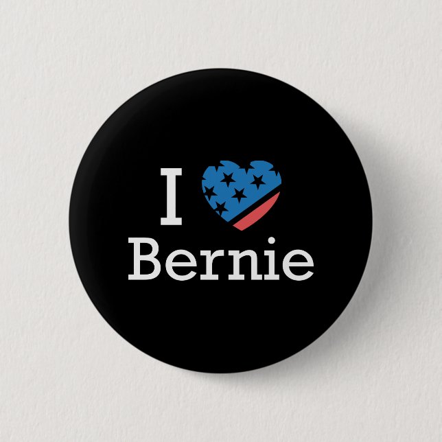 I Love Bernie 2 Inch Round Button (Front)