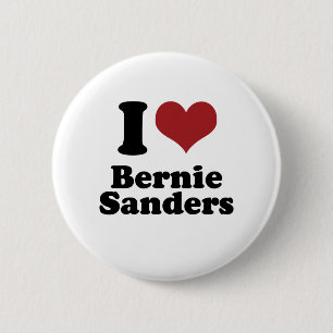 I Love Bernie Sanders for President 2 Inch Round Button