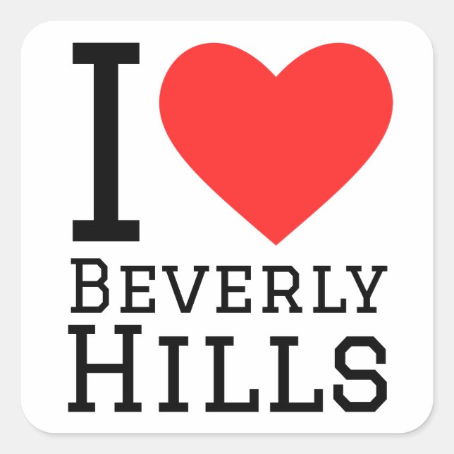 I love Beverly Hills  Square Sticker (Front)