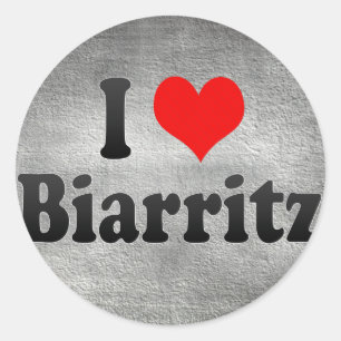 I Love Biarritz, France Classic Round Sticker