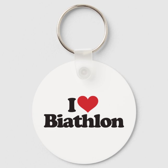 I Love Biathlon Keychain (Front)