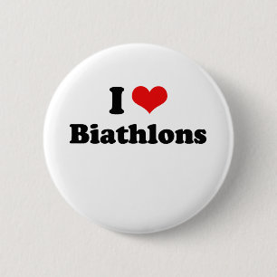I Love Biathlons Tshirt 2 Inch Round Button