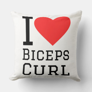 I love biceps curl throw pillow