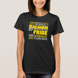 I Love Bichon Frise Dog  Dog Breeder Puppy Paw Lov T-Shirt