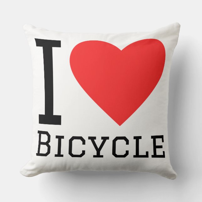 I love bicycle throw pillow (Front)
