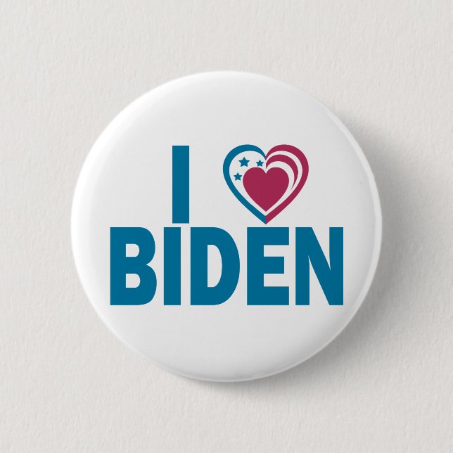 I Love Biden 2 Inch Round Button (Front)