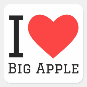 I love big apple square sticker