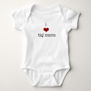 I love big mama grandmother red heart baby bodysuit