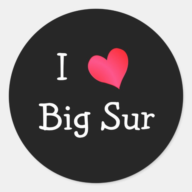I Love Big Sur Classic Round Sticker (Front)