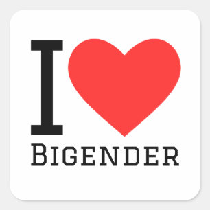 I love bigender square sticker