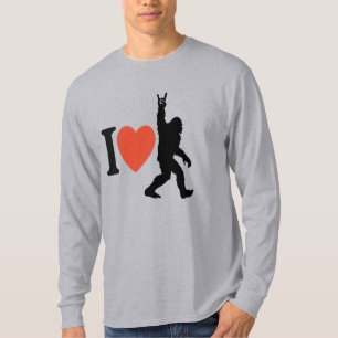 I Love Bigfoot Rock On T-Shirt