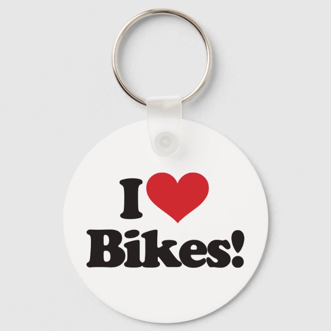 I Love Bikes! Keychain (Front)