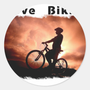 I Love Biking Gnarly Classic Round Sticker