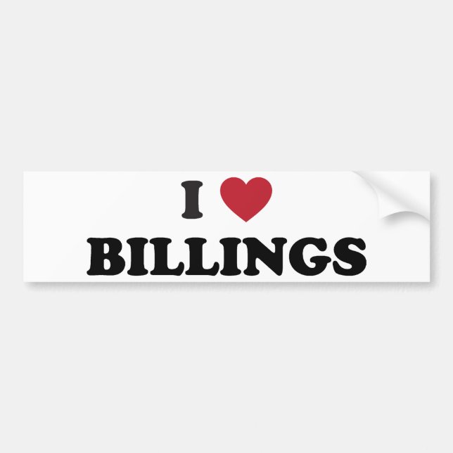 I Love Billings Montana Bumper Sticker (Front)