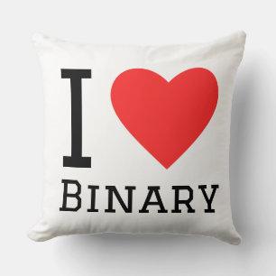 I love binary throw pillow