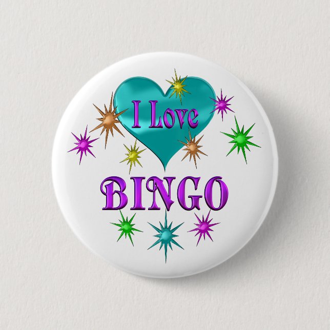 I Love Bingo 2 Inch Round Button (Front)