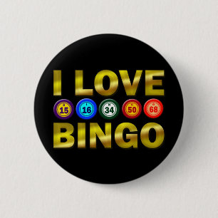 I LOVE BINGO 2 INCH ROUND BUTTON