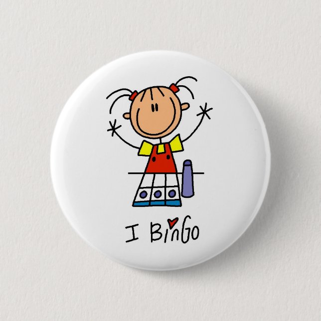 I Love Bingo 2 Inch Round Button (Front)