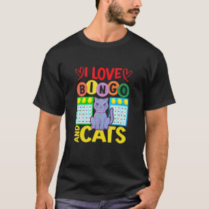 I Love Bingo And Cats   Bingo Player Cat T-Shirt
