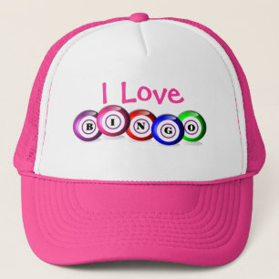 I Love Bingo Fun Colourful Bingo Balls Design Trucker Hat