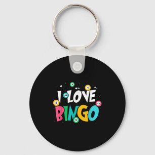 I Love Bingo Game Lover Player Humour Keychain