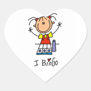 I Love Bingo Heart Sticker