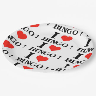 I Love Bingo Paper Plate
