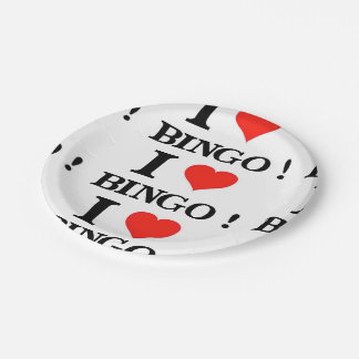 I Love Bingo Paper Plate