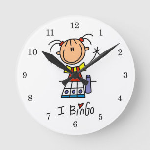 I Love Bingo Round Clock