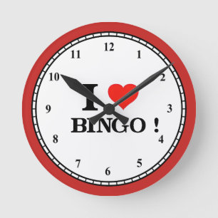 I Love Bingo Round Clock