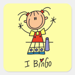 I Love Bingo Square Sticker