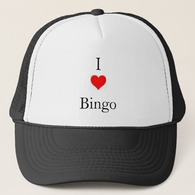 i love bingo trucker hat (Front)