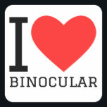 I love binocular square sticker<br><div class="desc">I love binocular ,  for geek lovers</div>