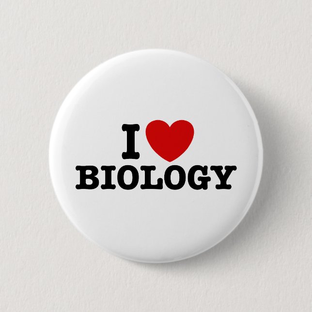 I Love Biology 2 Inch Round Button (Front)
