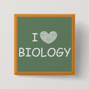 I Love Biology 2 Inch Square Button