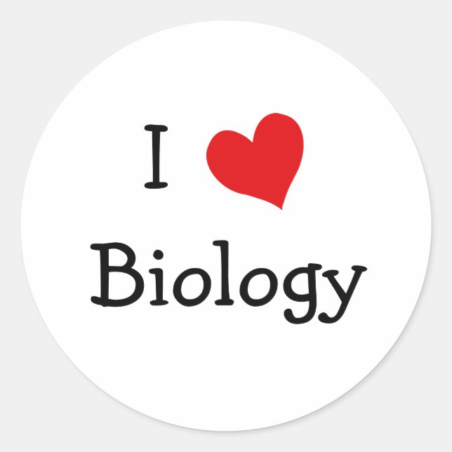 I Love Biology Classic Round Sticker (Front)
