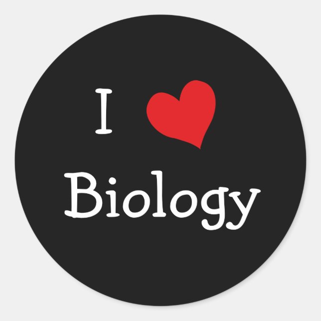I Love Biology Classic Round Sticker (Front)